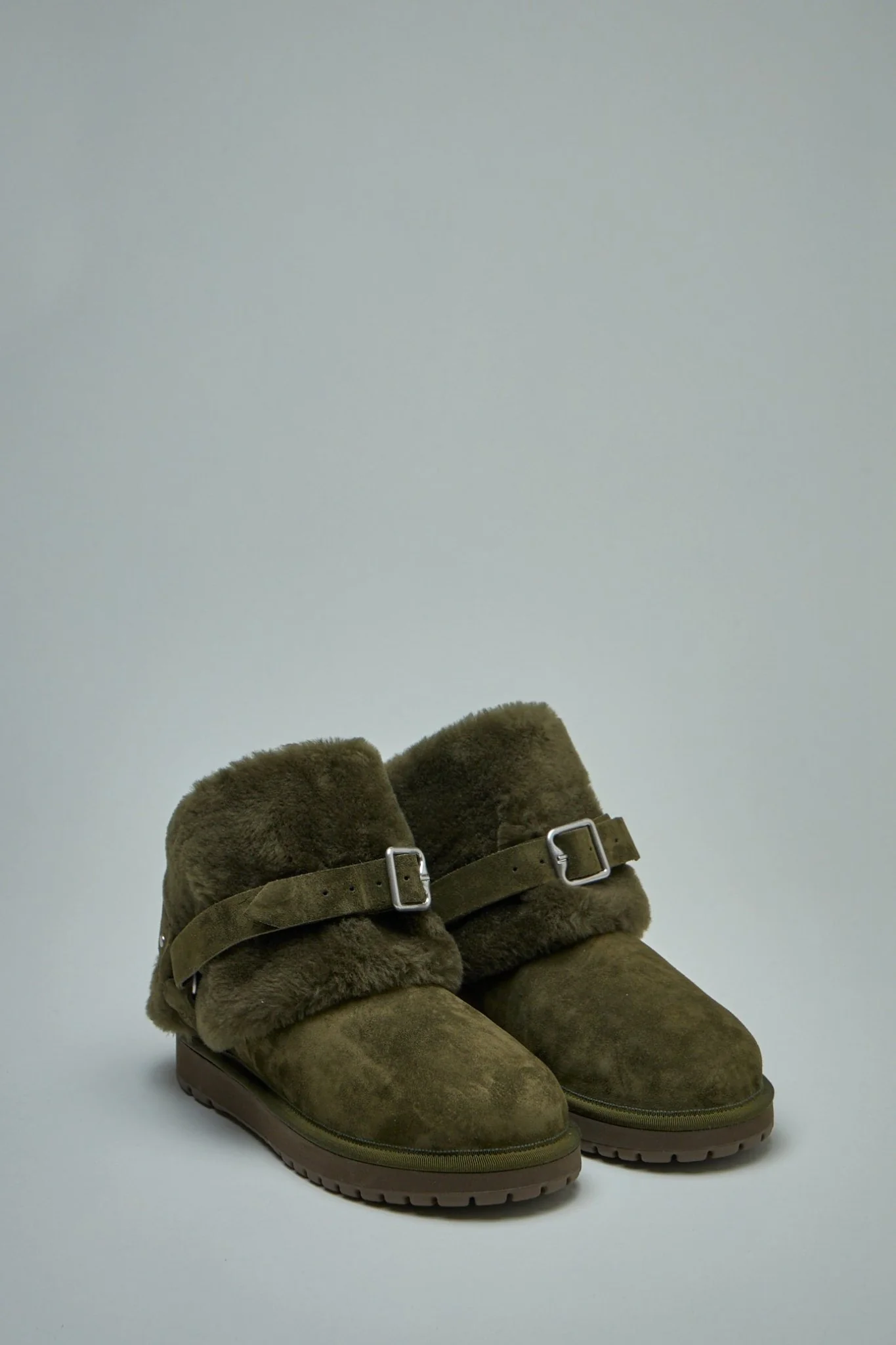 Suede and Shearling Chubby Boots - Image 2