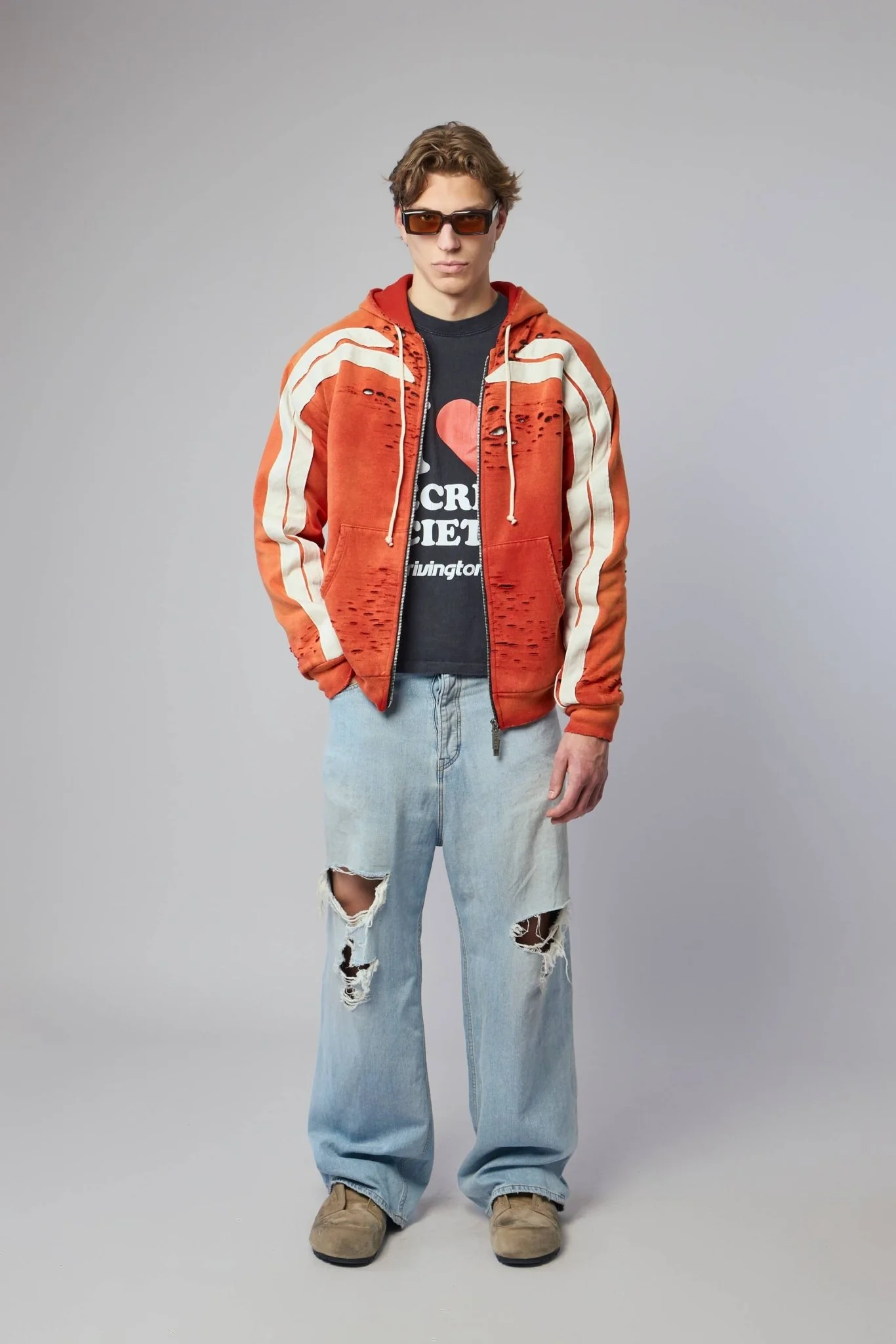 Apocrypha Pious Zip Hoodie Orange - Image 8