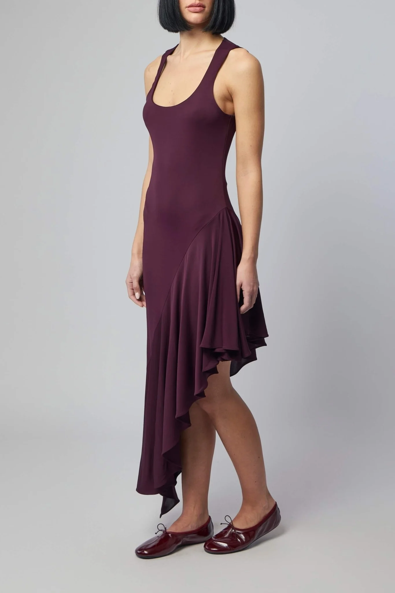 Asymmetric Fluid Jersey Dress - Image 3