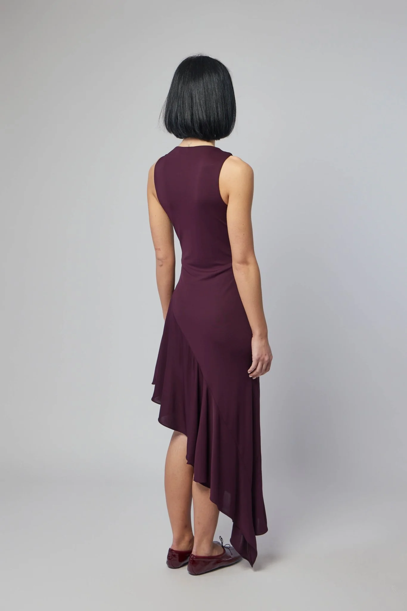 Asymmetric Fluid Jersey Dress - Image 5