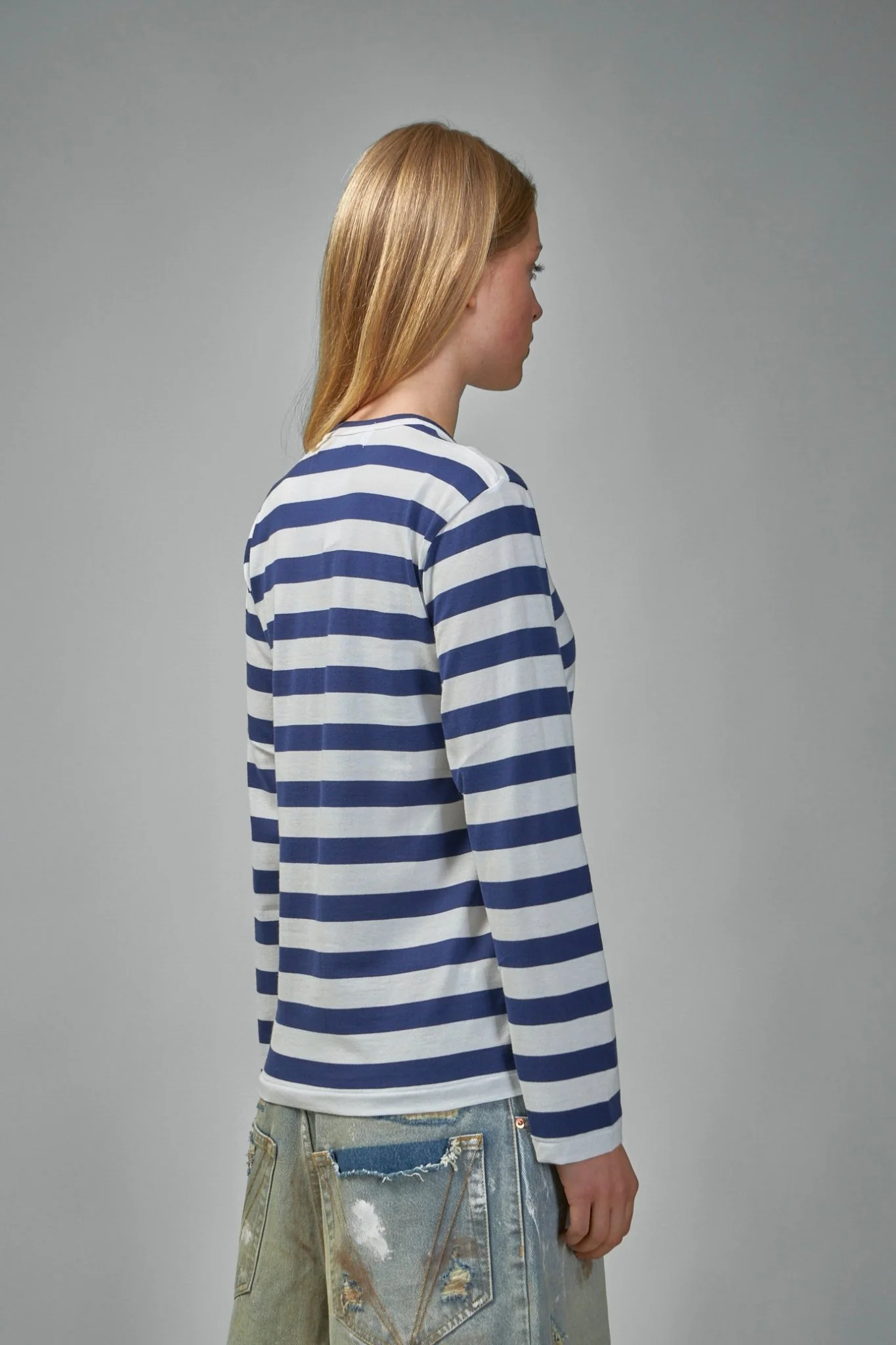 Stripe Emblem X Rhinestone Long Sleeve Tee - Image 7