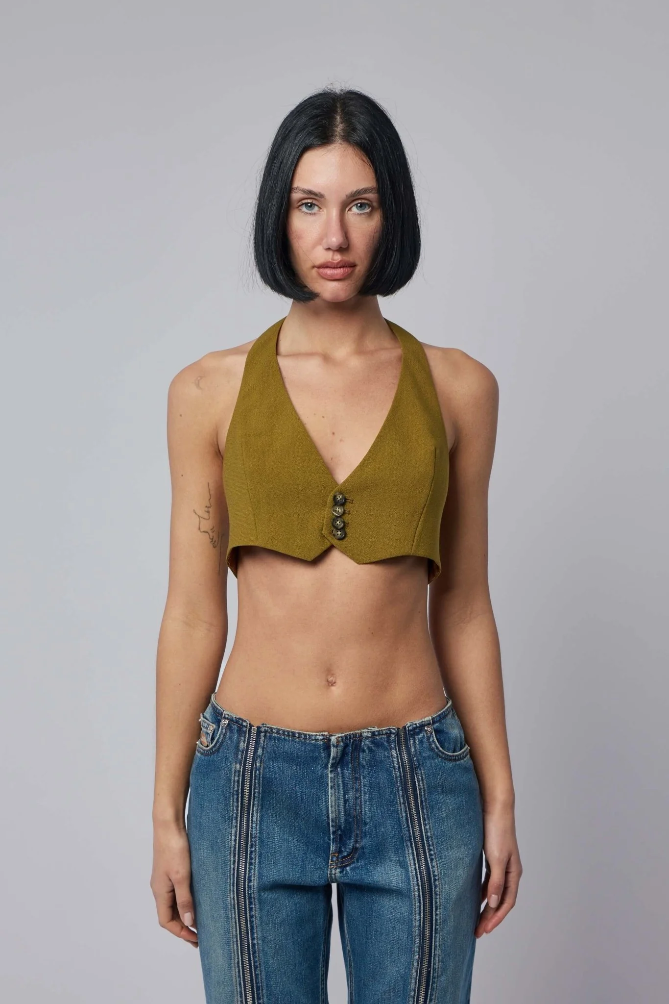 Backless Tailoring Gilet with Belt Detail - Image 2