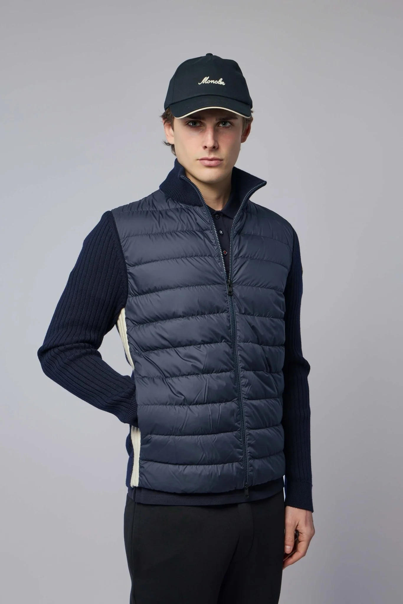 Padded Wool Zip-up Cardigan