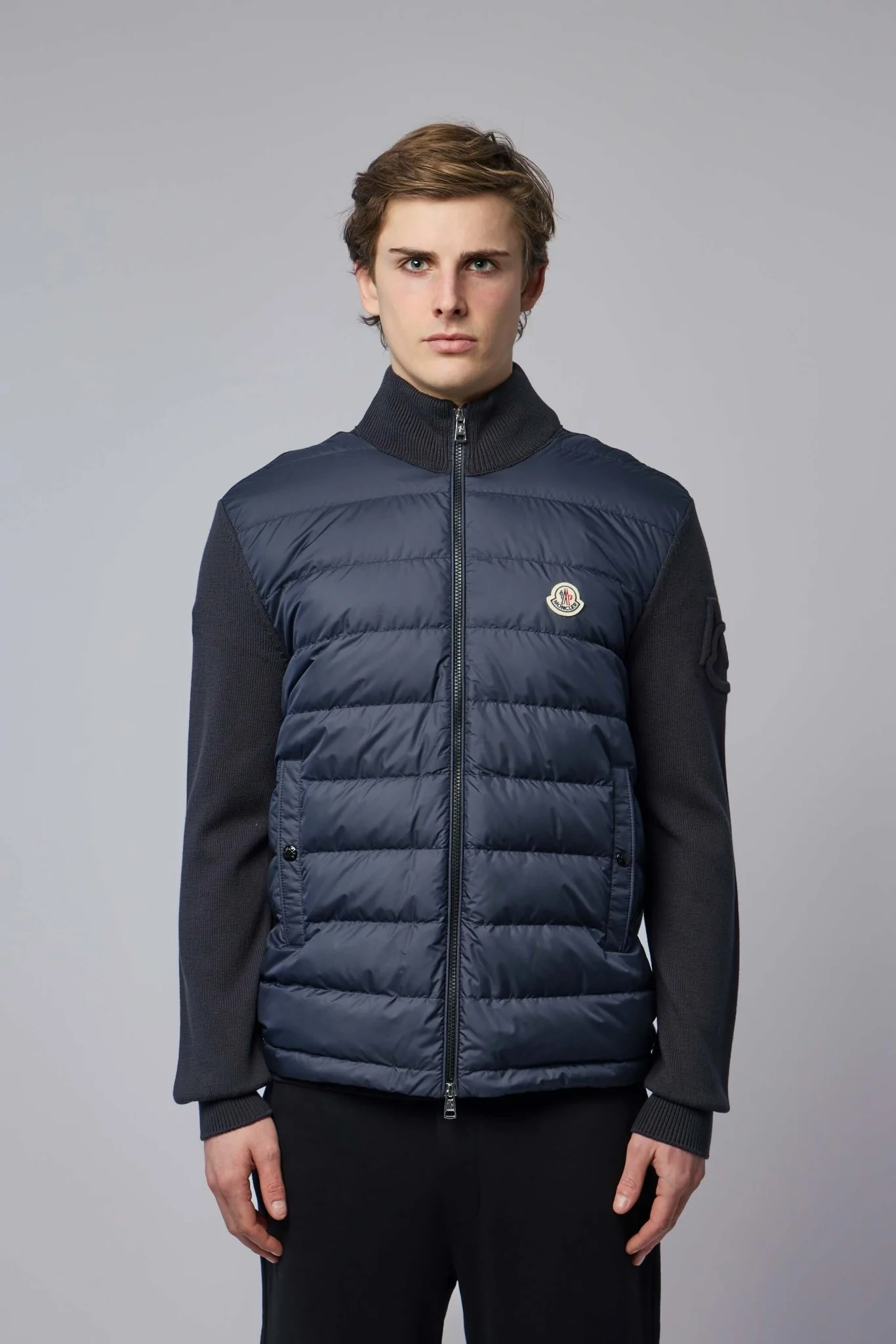 Padded Zip-up Cotton Cardigan - Image 2