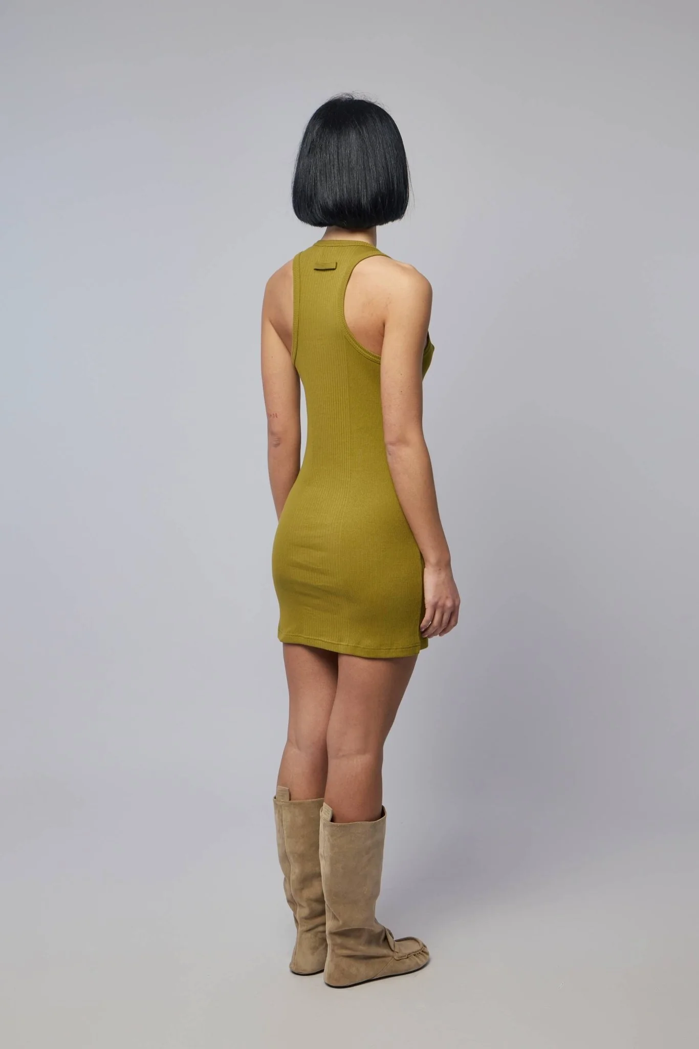 Cotton Ribbed Short Dress - Image 5