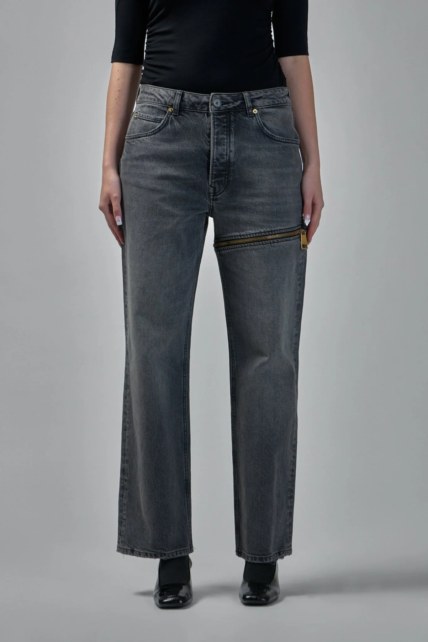 Denim Zipper Trouser - Image 3