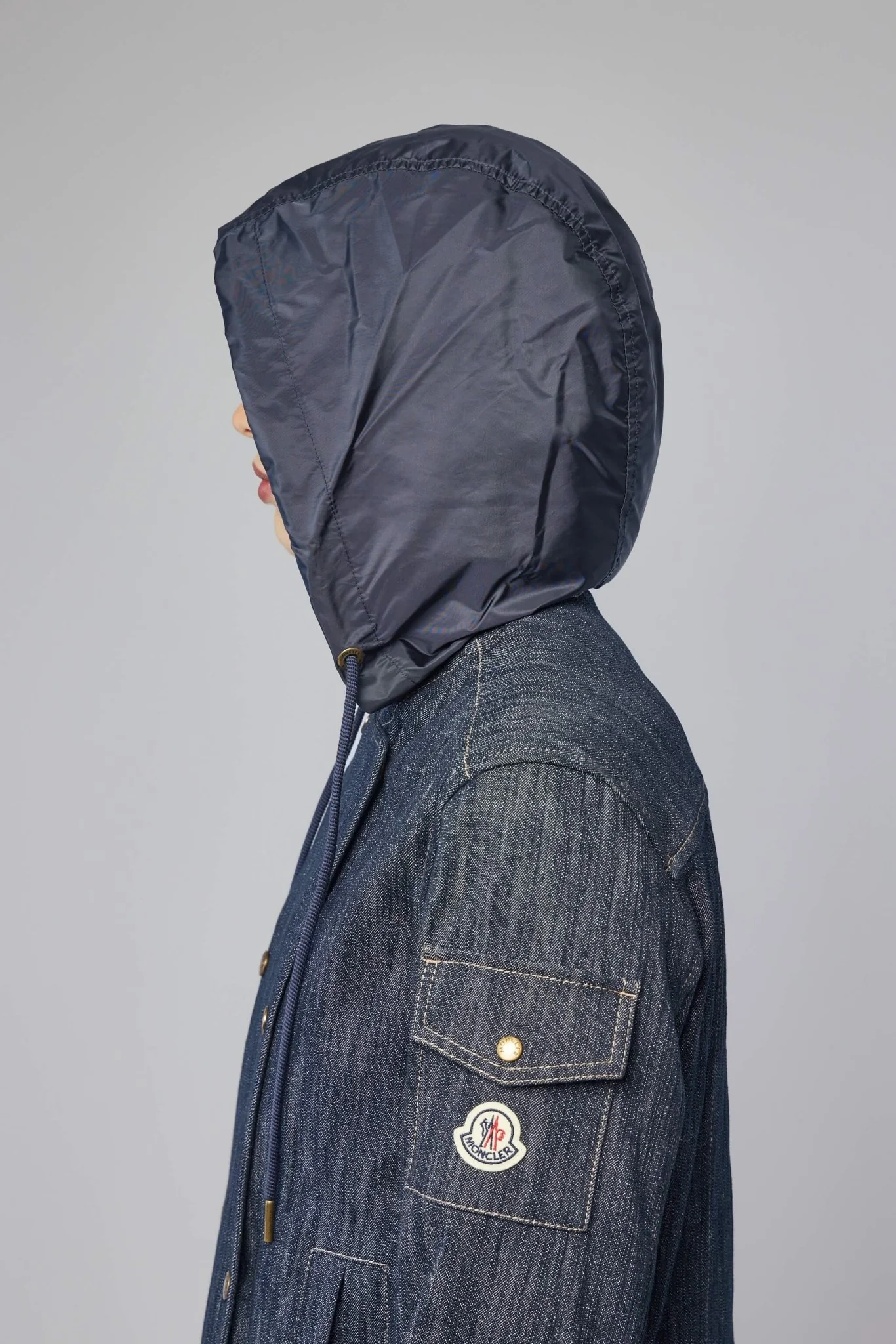 Diervilla Hooded Double-breasted Denim Jacket - Image 6