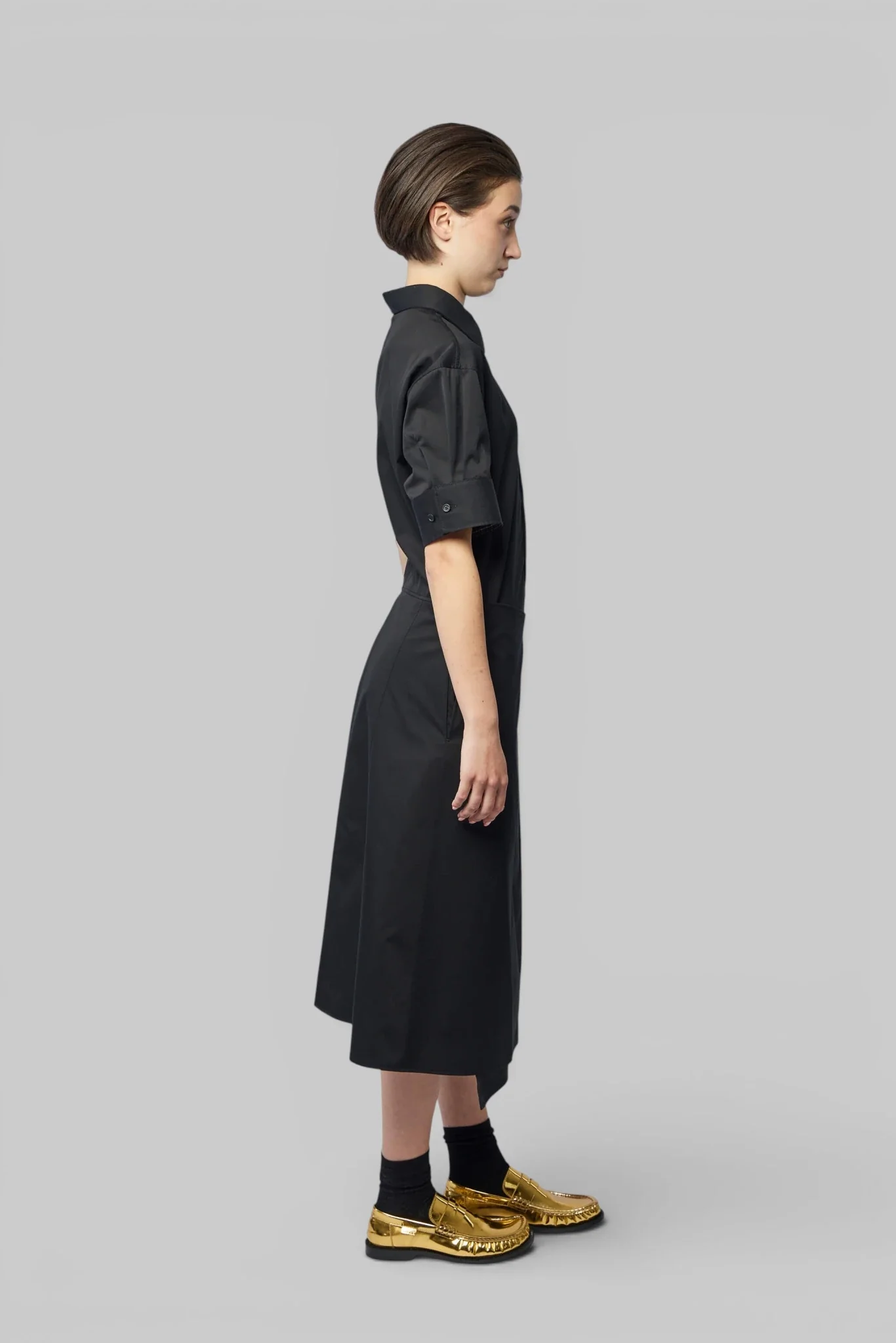 Draped Short-sleeved Dress - Image 2