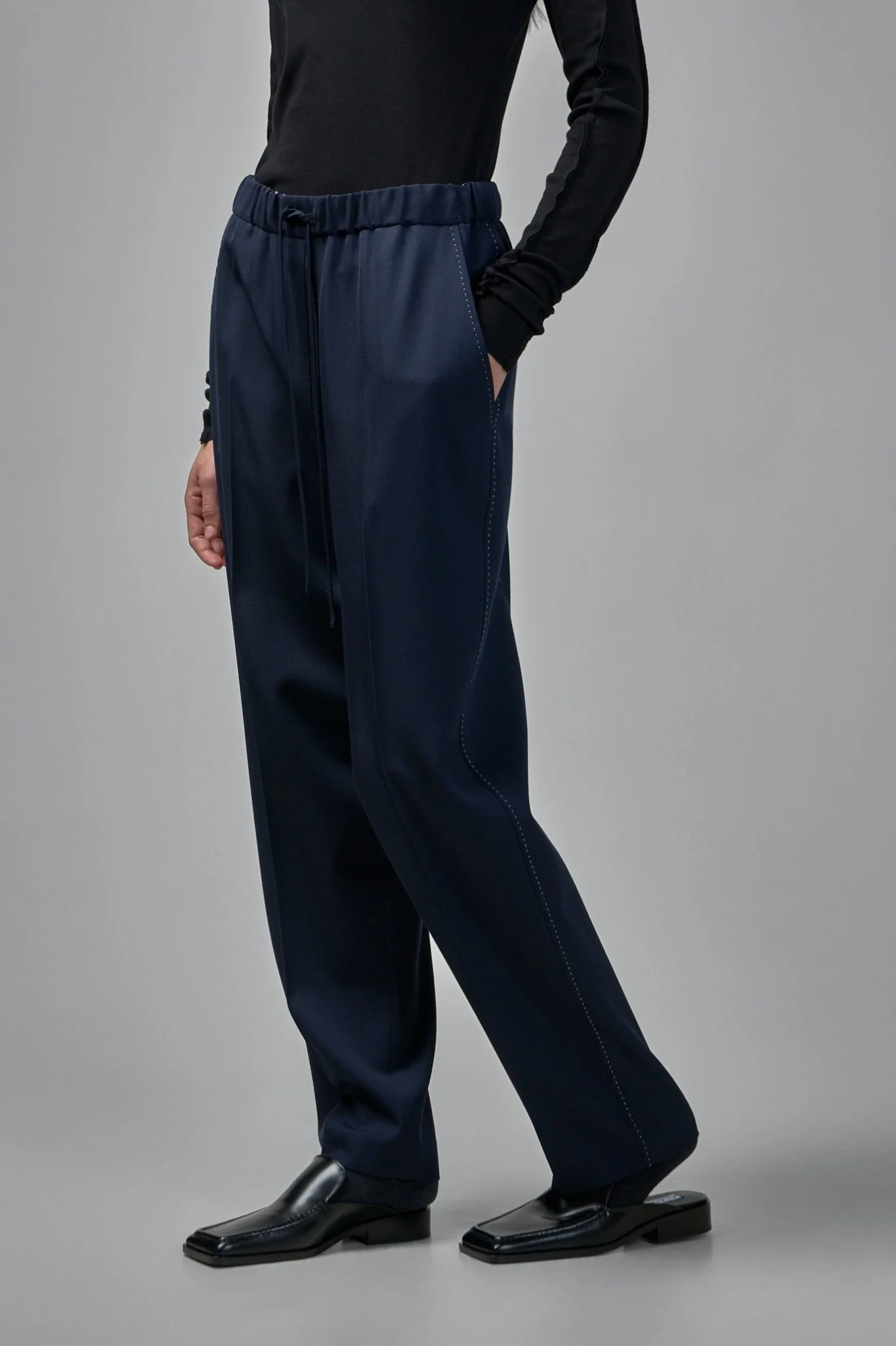Gather Wool Pants - Image 4