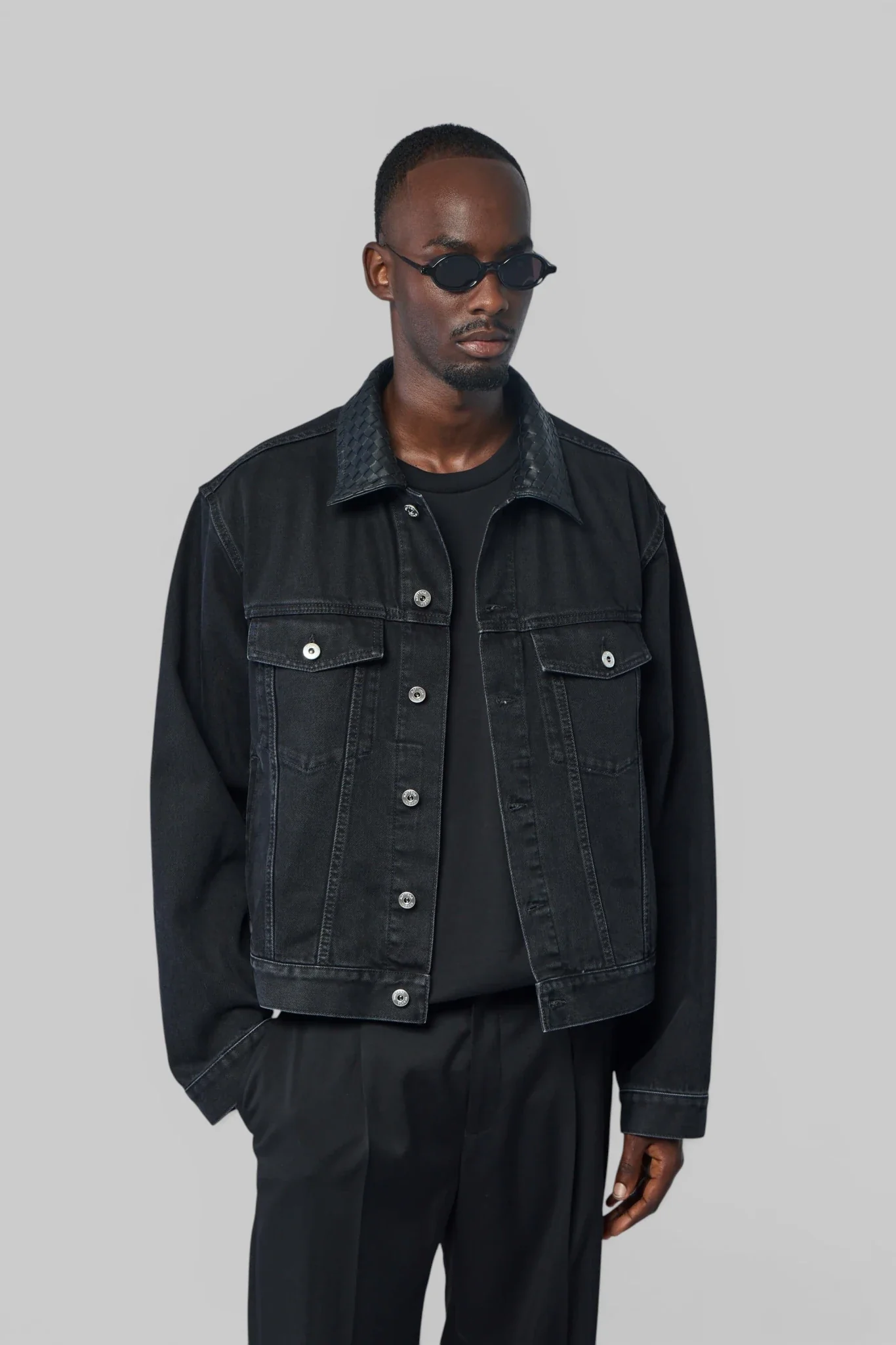 Intrecciato Leather-trimmed Recycled-shell Down Jacket