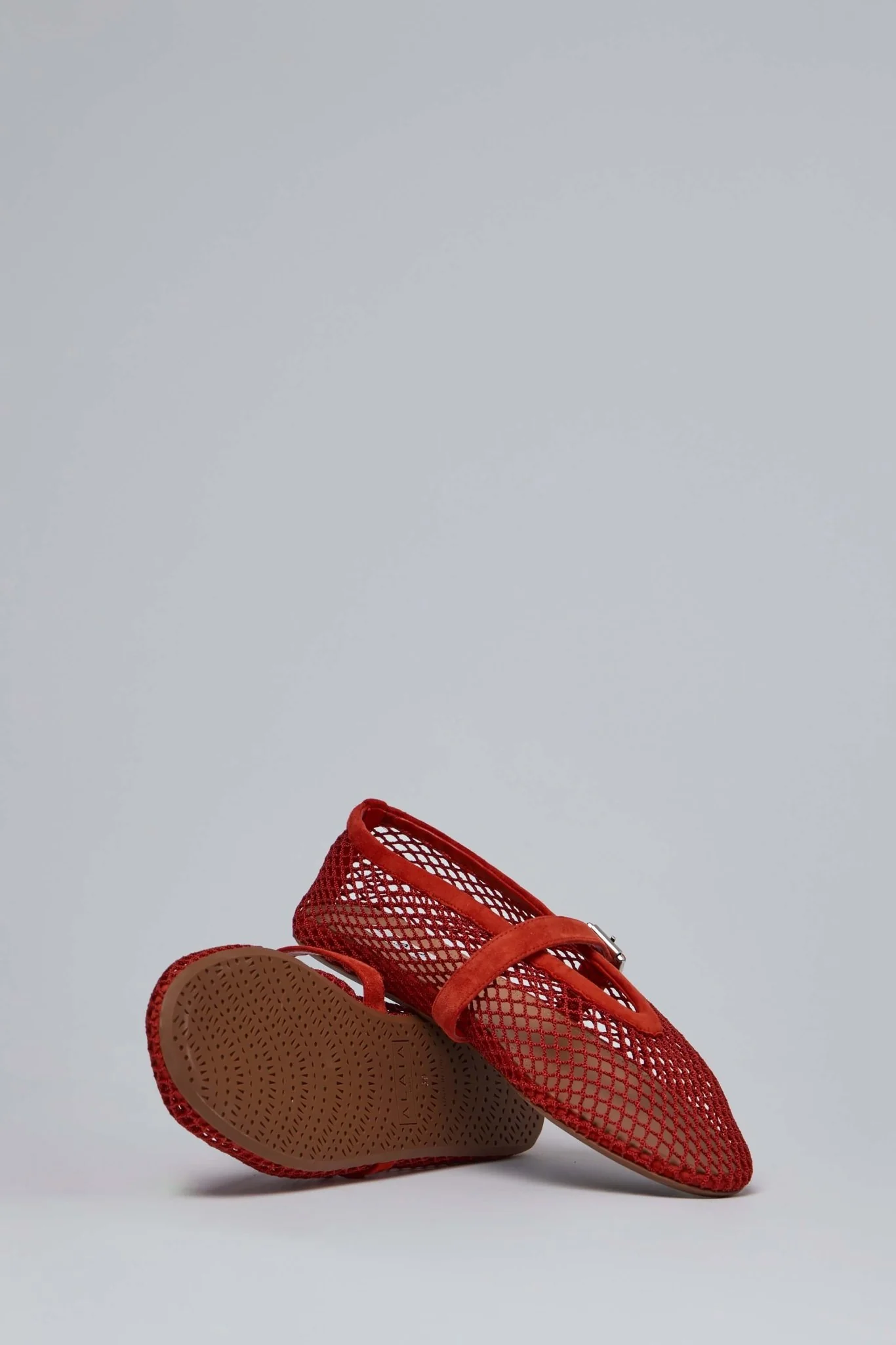 Ballet Flats in Fishnet and Suede - Image 5