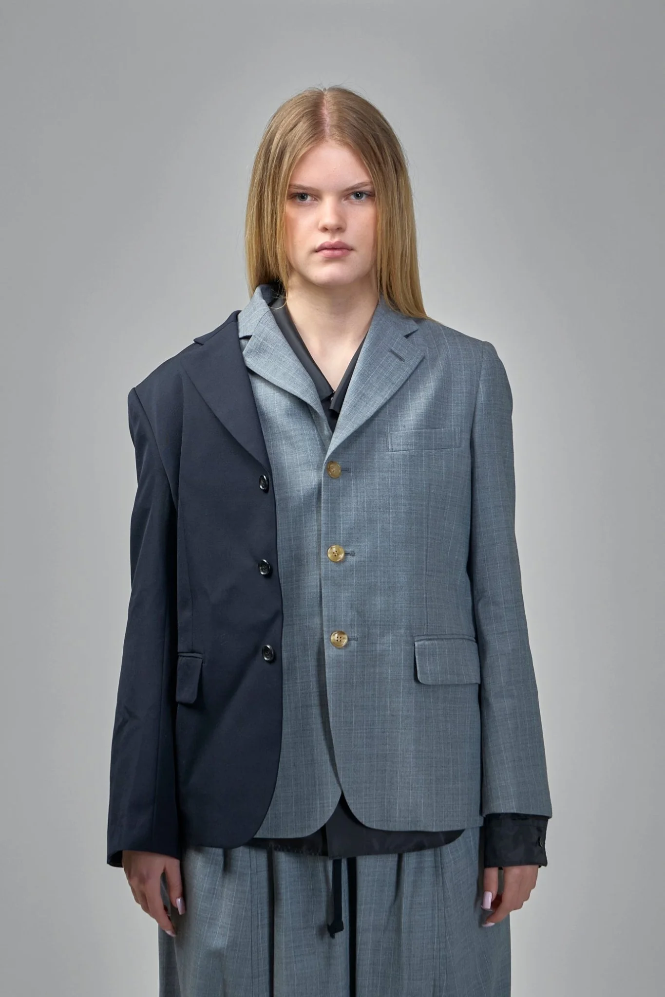 Asymmetric Two-Tone Blazer - Image 2