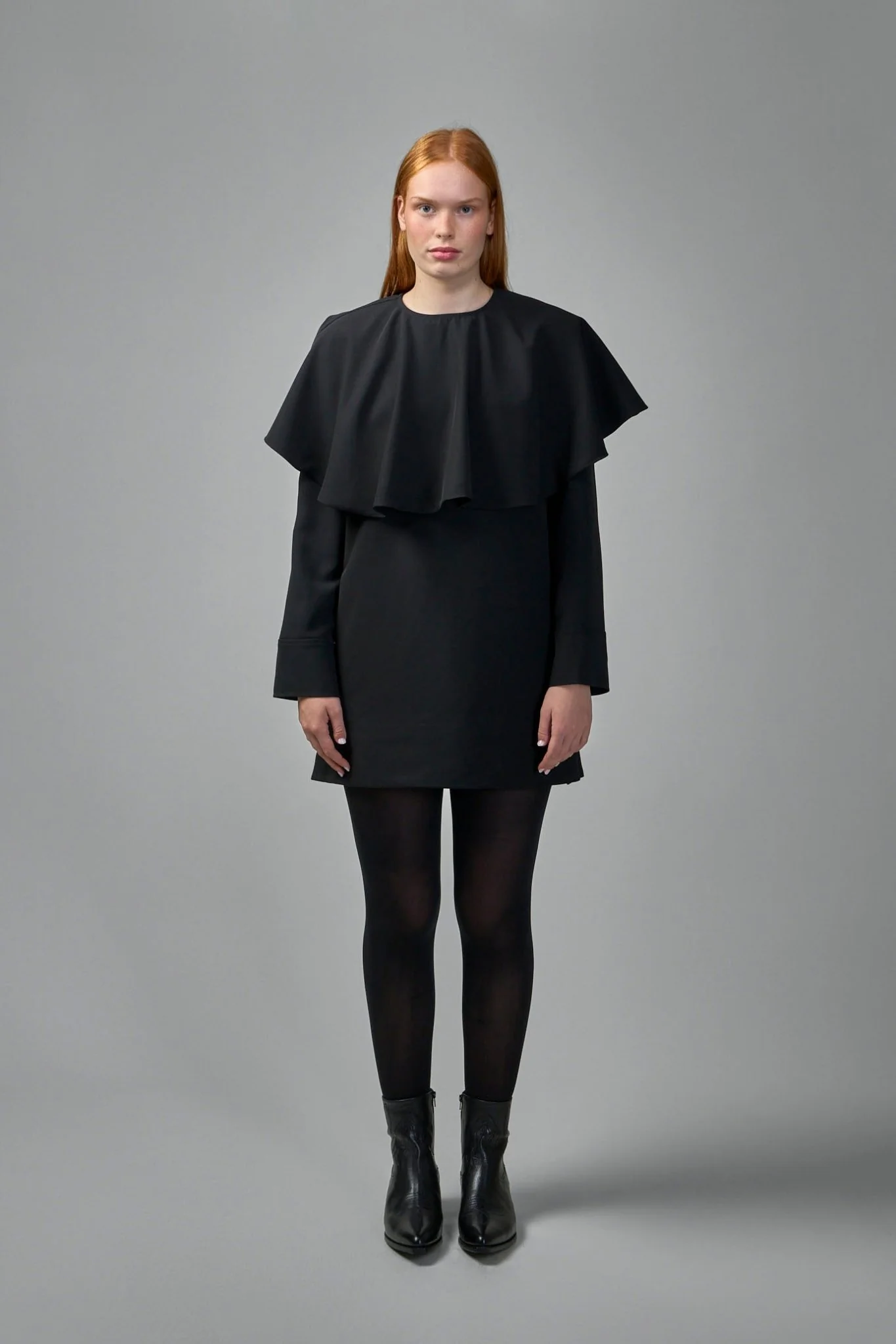 Light Twill Suiting Circle Collar Mini Dress - Image 2