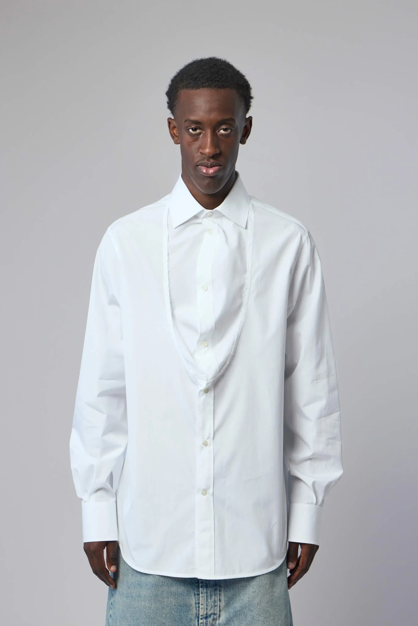 Folded Collar Cotton Shirt - Image 2