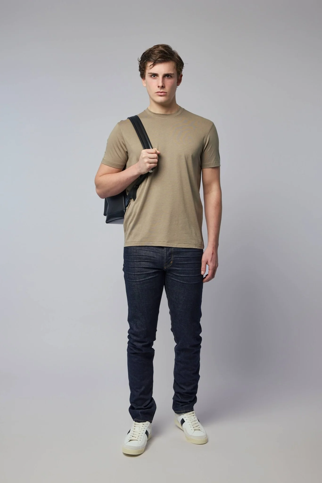 Short Sleeve Lyocell Cotton Crewneck T-shirt - Image 6