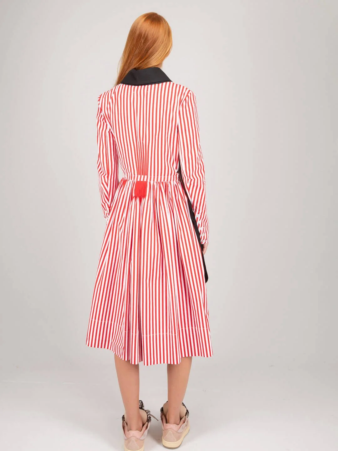 Striped Cotton Midi Dress - Image 3