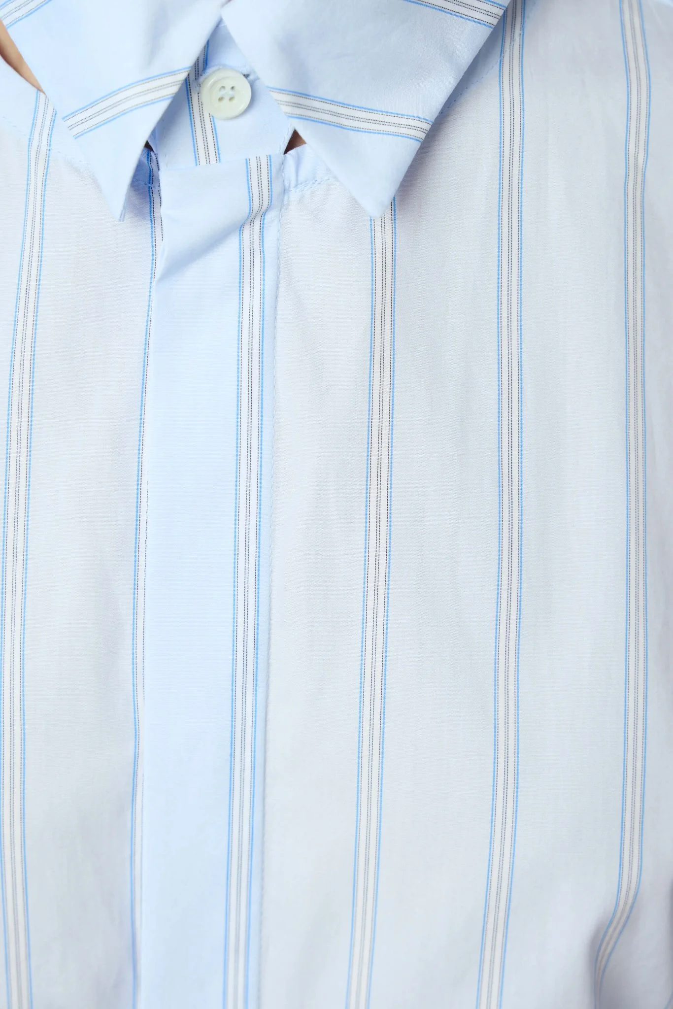 Pinstriped Floating Collar Shirt - Image 4