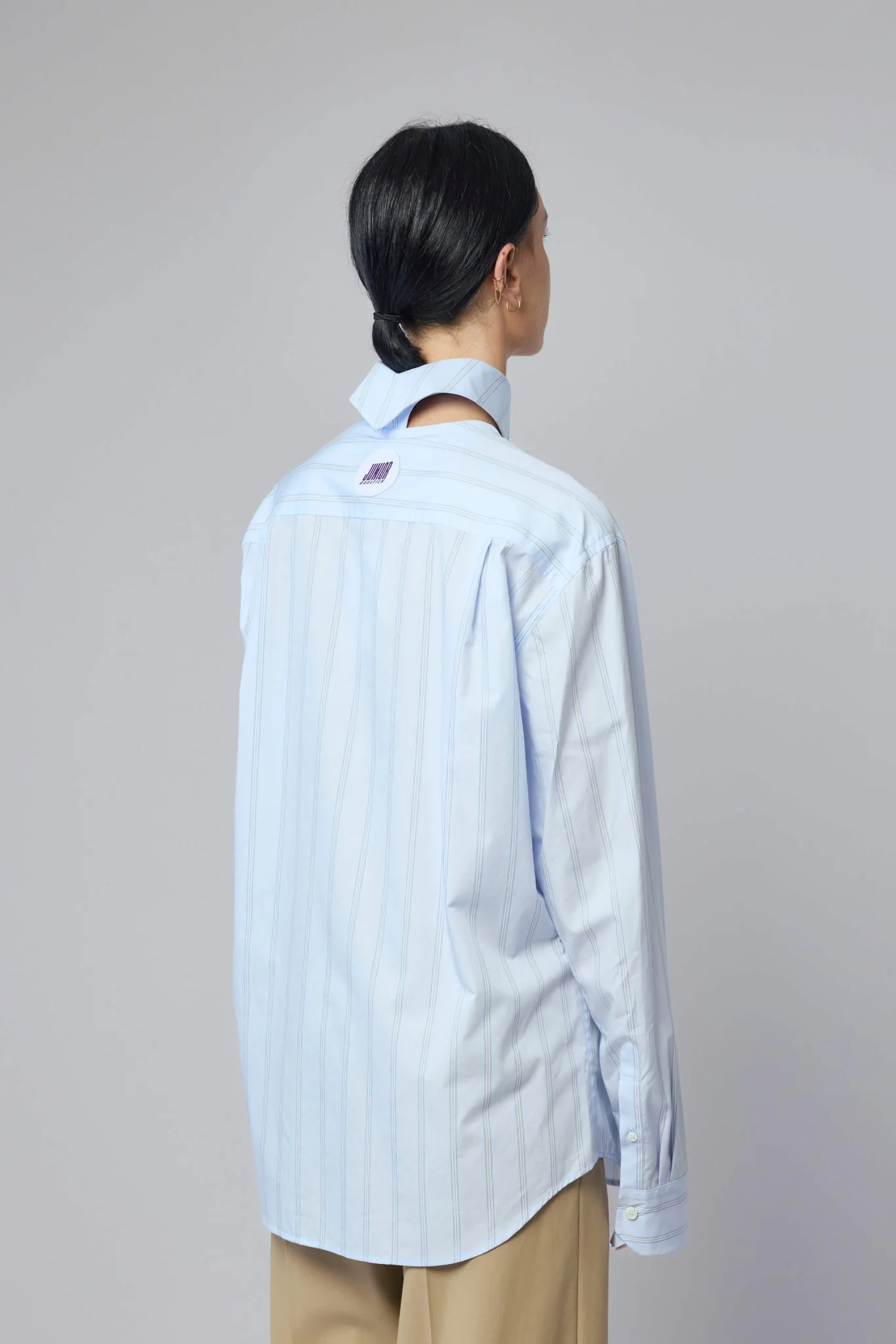 Pinstriped Floating Collar Shirt - Image 5