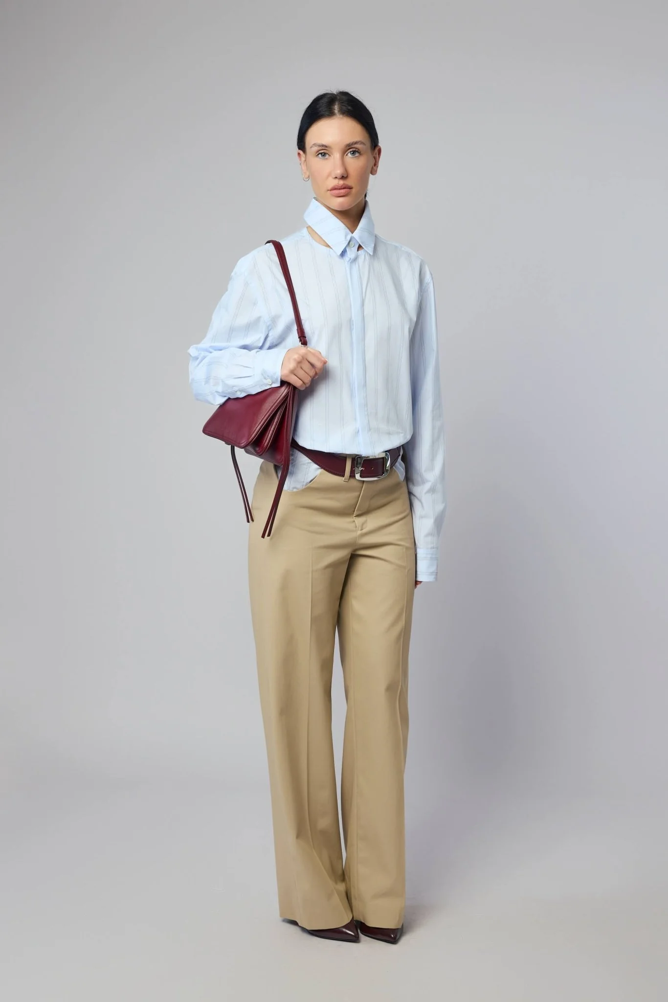Pinstriped Floating Collar Shirt - Image 6