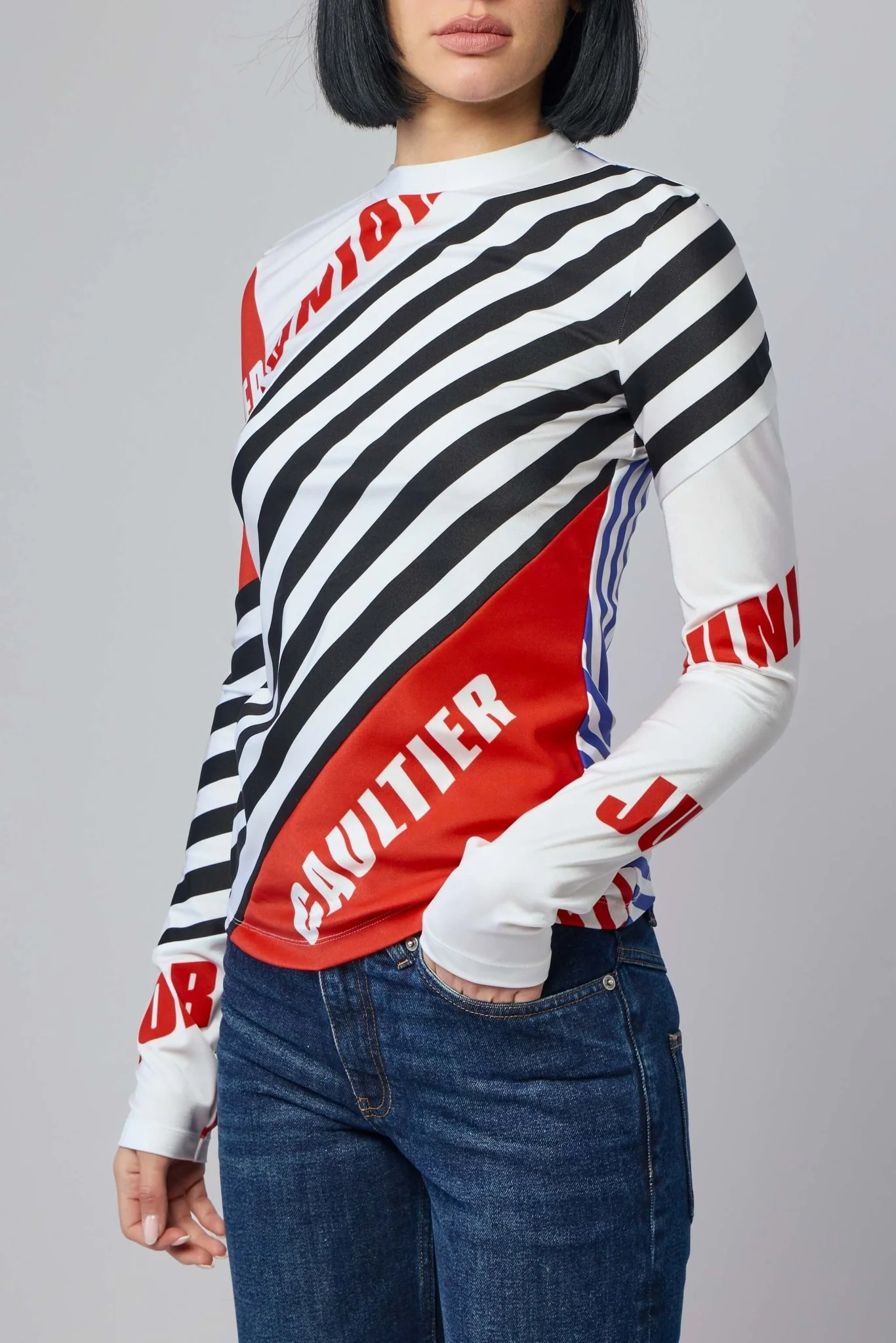 Stretch Jersey Crew Neck Printed "junior Gaultier" Logo - Image 3