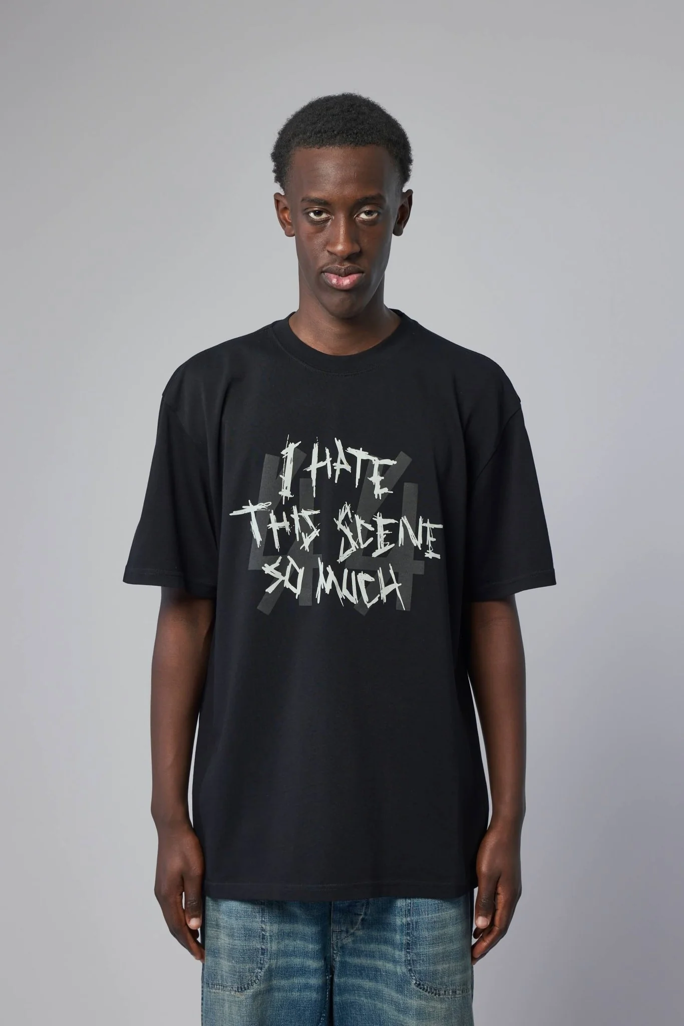 Tee Jersey Black + Scene Dirty White - Image 2