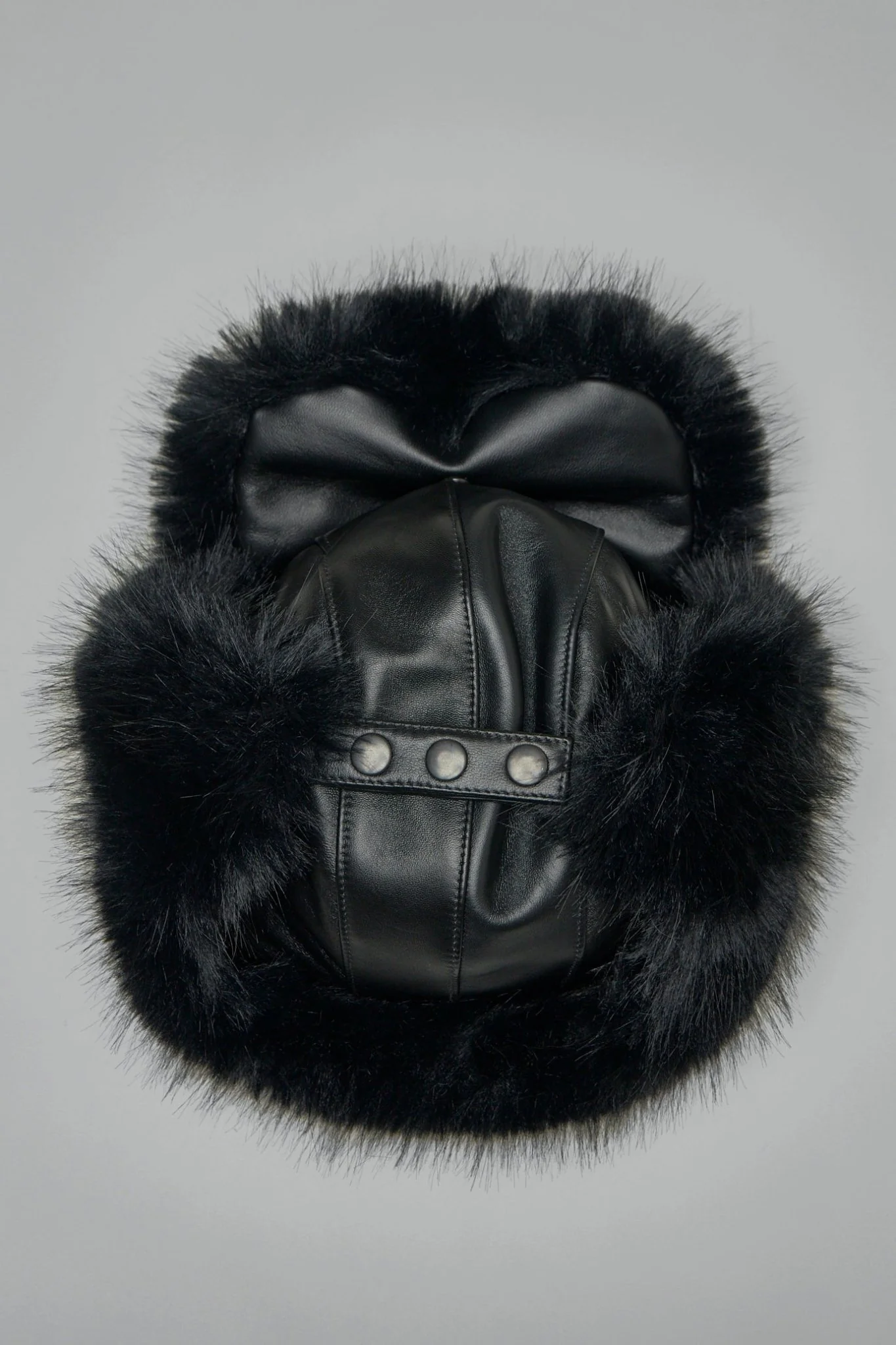 Leather Faux Fur-trimmed Hat - Image 6