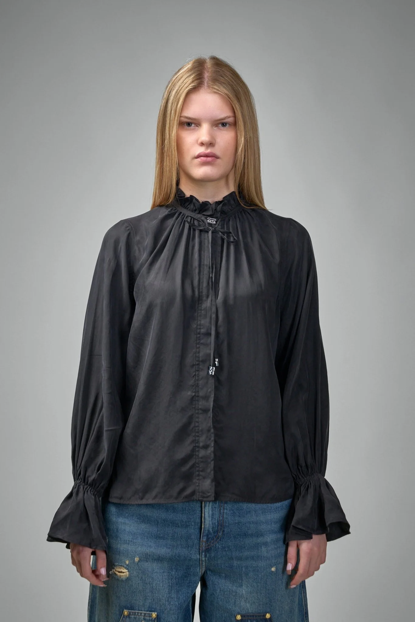 Fluid Cupro Tie Shirt